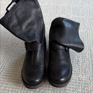 Frye Black Leather Ankle Boots
